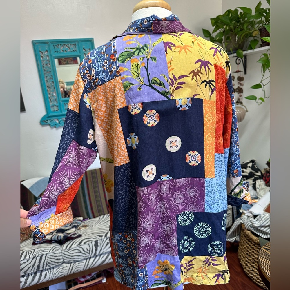 Vintage Patchwork Print Over-Shirt - image 4